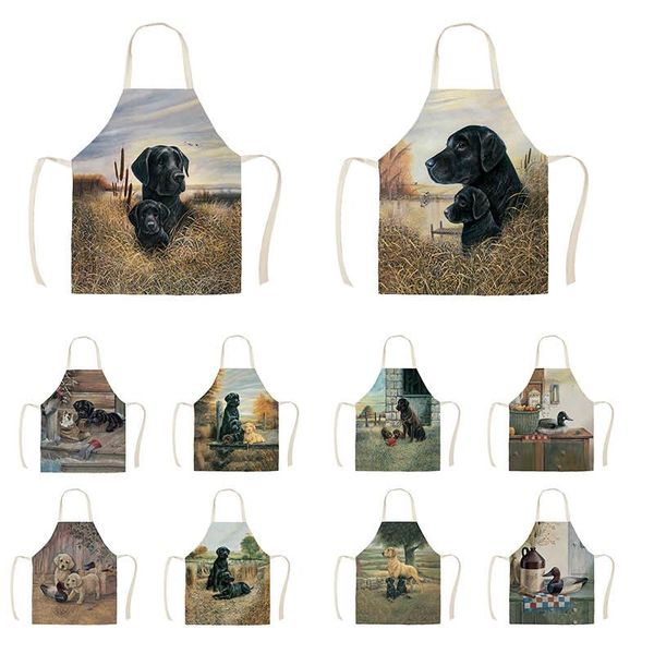 

aprons large dog pattern baking accessories for women kitchen cooking apron