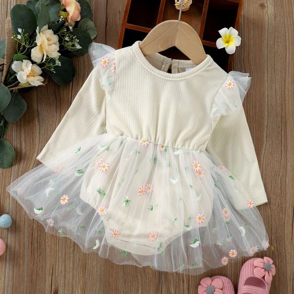 

girl's dresses baby girls clothes 1st birthday tutu dress long sleeve white bodysuit for christening girl, Red;yellow