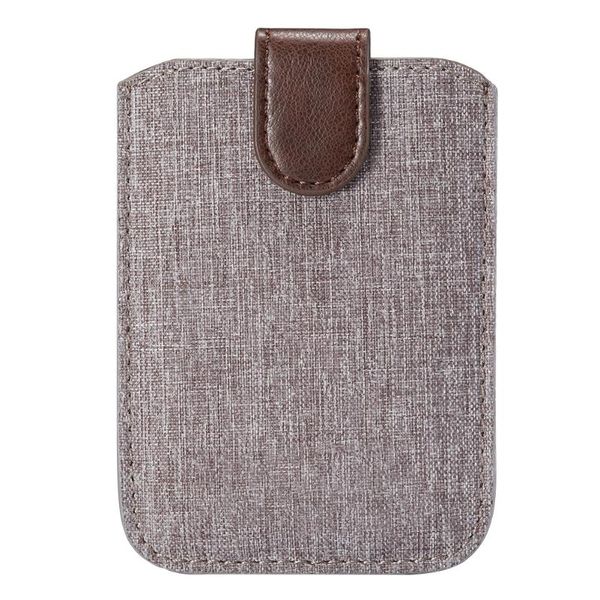 

card holders universal stick on credit pouch phone back coin wallet adhesive pocket fashion canvas holder portable case, Brown;gray
