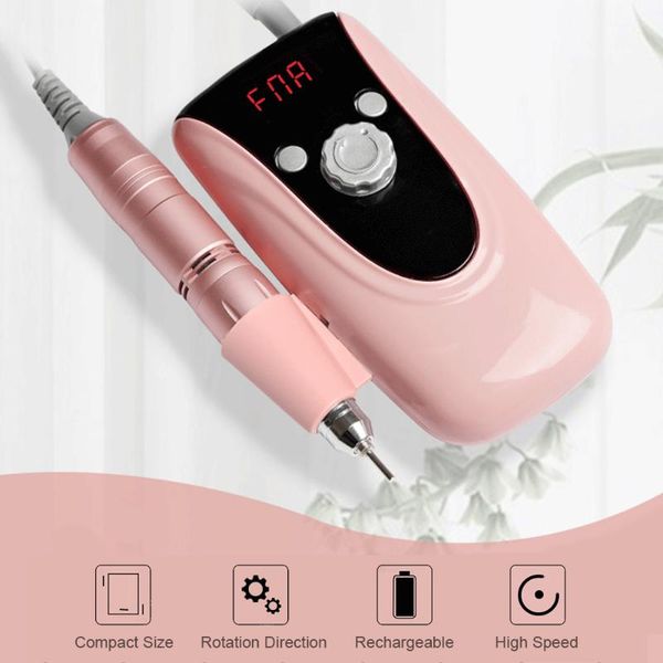 

nail drill & accessories 30000rpm portable machine with bits clip rechargeable electric file pen for manicure pedicure