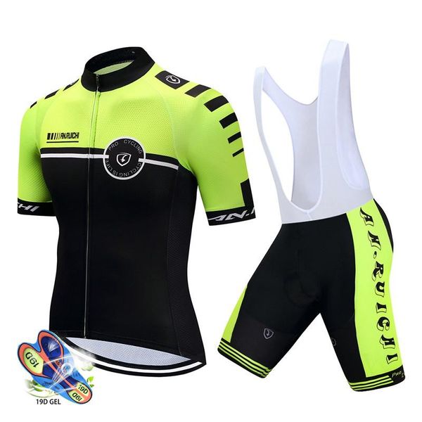 

racing sets 2021 pro team quick-dry cycling jersey set mtb road bicycle clothing breathable mountain men bike triathlon clothes, Black;blue