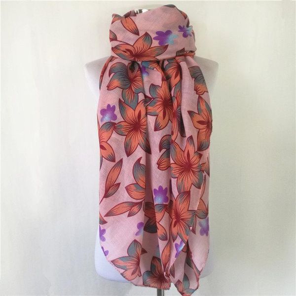

scarves fashion floral scarf women bandana flower print lady's long, Blue;gray