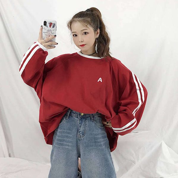 

women's sweaters hoodies ins long sleeve t-shirt for women in early autumn of msji, White;black