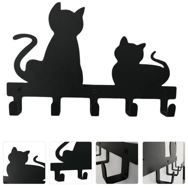 

1pc unique cat shaped hooks wall-mounted hook door hanger iron clothes & rails