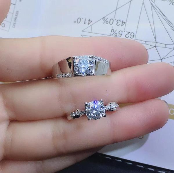 

cluster rings moissanite clara men and women's ring, atmospheric diamond birthday gift, luxury jewelry, 925 silver., Golden;silver