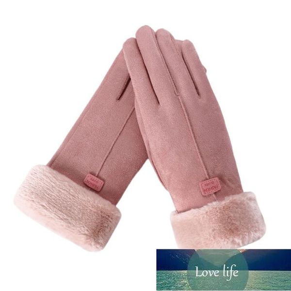 Cinque dita guanti classici luvas de inverno womens moda inverno all'aperto sport guanti caldi guanti eldiven solido rosa genes femme prezzo di fabbrica esperto di design qualità