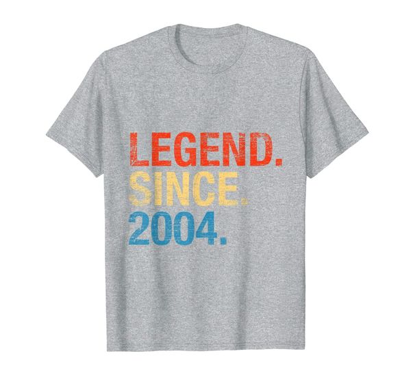 

legend since 2004 years old gifts 15th birthday t-shirt, White;black