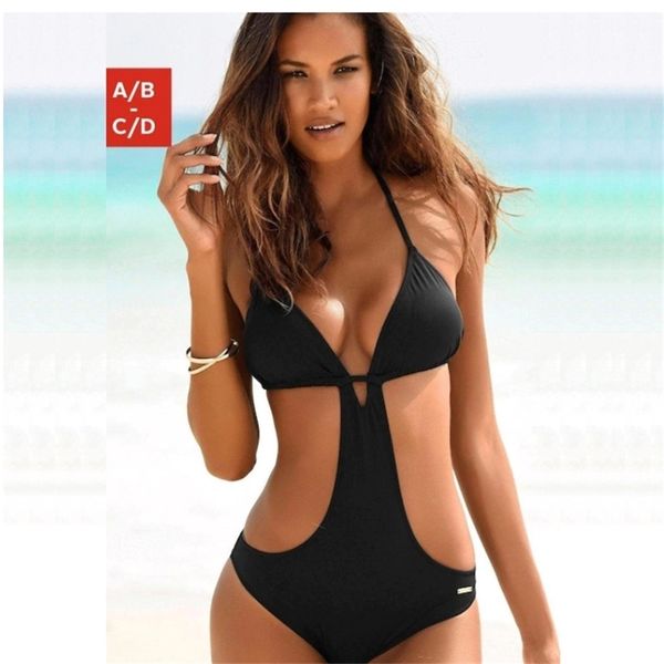 

women swimsuit monokini 's halter swimwear bathing suit 210712, White;black