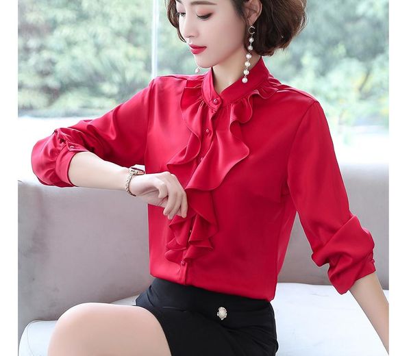 

2021 summer fashion long sleeve women's shirt@12, White