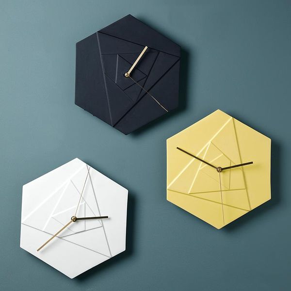 

wall clocks nordic ins style ceramic clock simple home living room crafts