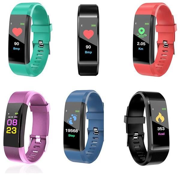 ID115HR Su geçirmez giyilebilir saat bandı bilekliği Android Cep Telefonları için ID115 ID116 Plus Akıllı Bileklik İzle Kalp Hızı Fitness Tracker