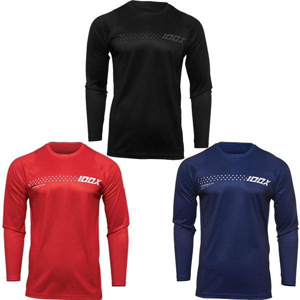 

ioqx motorcycles long sleeve racing mx mtb off road mountain bike dh bicycle moto jersey bmx motocross shirt, Black