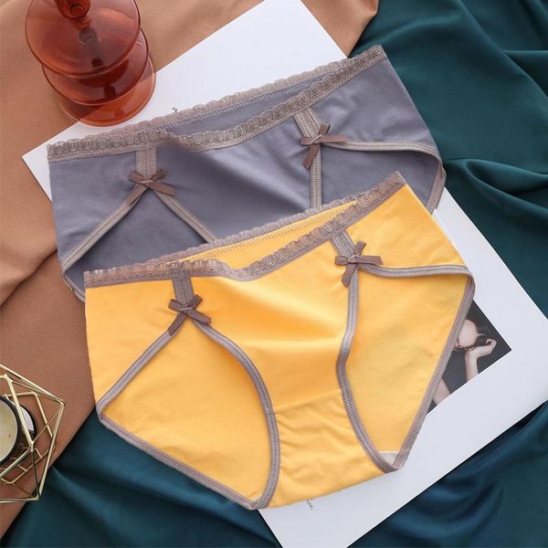 

women's panties 3 pcs/lot women briefs breathable comfortable underwear solid female lingerie mid-rise cute teen girl underpants, Black;pink