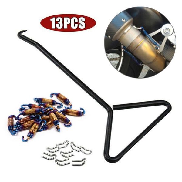 

motorcycle exhaust pipe muffler mounting springs hooks set link stainless steel parts manifold &