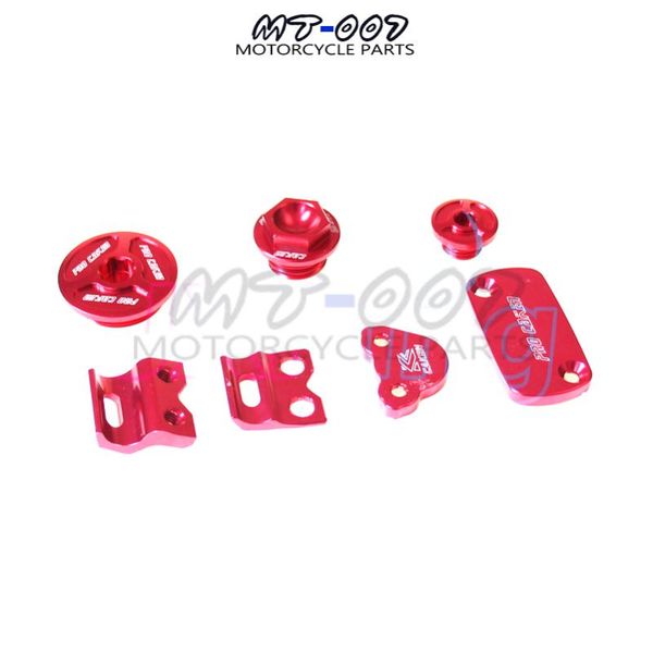 

billet part pack brake reservoir cover + hose clamp+ engine plugs+engine oil for crf250r 250x 450r 450x red assembly