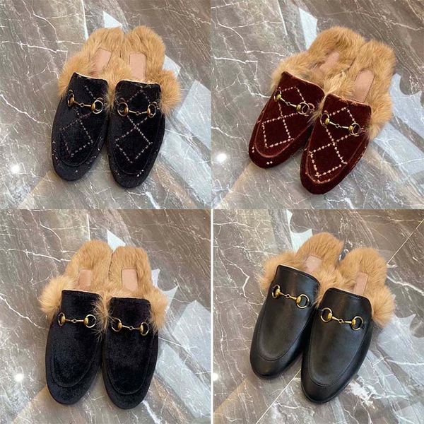 

fashion new slippers mens shoes designer slippers wool cute fur womens models high-quality warm and comfortable casual strong comfort 35-41, Black