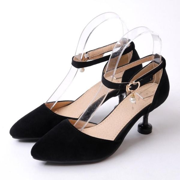 

big size pointed simple sandals high heels women shoes woman summer ladies, Black
