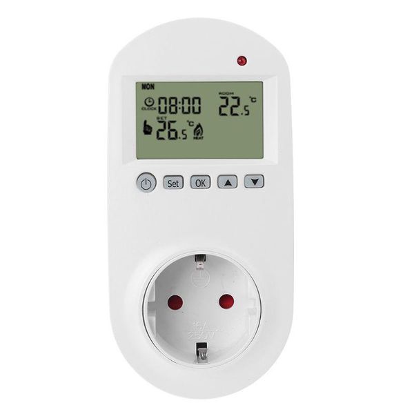

smart home control e9ld programmable plug in thermostat eu socket 16a electric heating underfloor room temperature controller