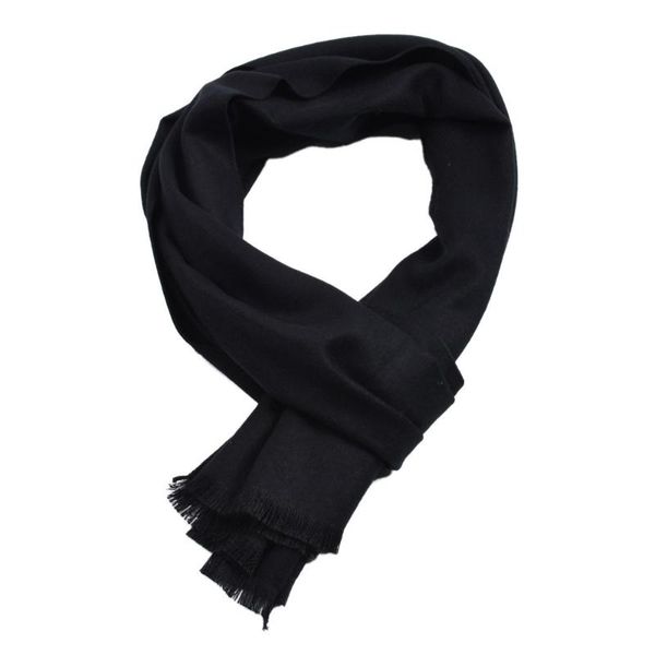 

cycling caps & masks men solid color scarf autumn and winter imitation cashmere male double-sided bandana casual neck warmer, Black