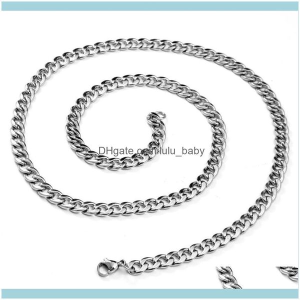 

chains necklaces & pendants jewelrychains boniskiss 20 inch basic punk stainless steel necklace for men women curb cuban link chain chokers, Silver