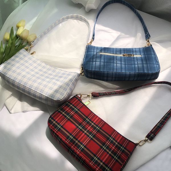 

checkered small fresh summer white and blue baguette bags