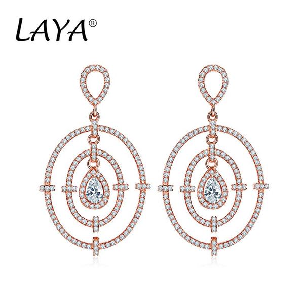 

dangle & chandelier 925 sterling silver fashion zircon wedding luxury jewelry gift geometric design drop earrings for women 202