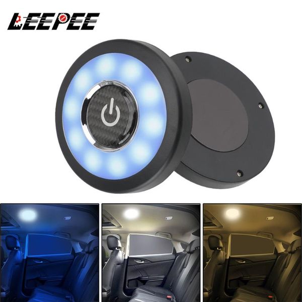 

square dome vehicle indoor ceiling lamp magnetic led night car interior reading light backseat roof kits emergency lights