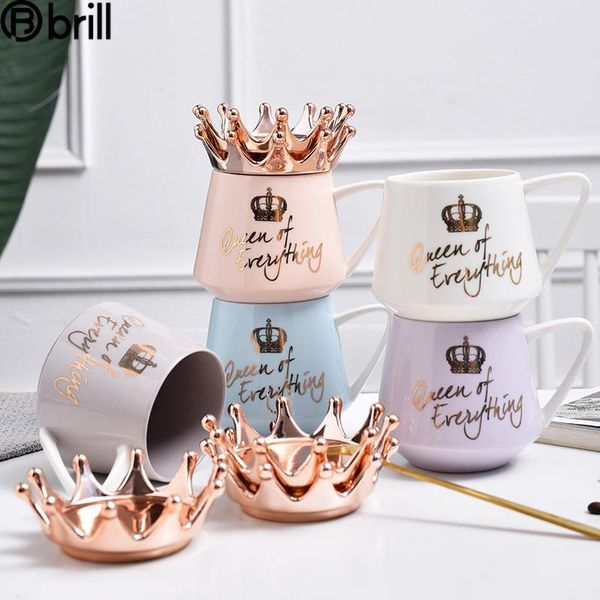 

nordic 3d crown espresso mug with lid porcelain eco friendly ceramic milk cup korean creative taza cafe personalizada 50 mugs