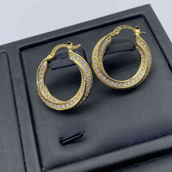 

full diamond earrings women's bracelet versatile earrings women's straight, Golden