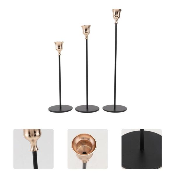 

3pcs iron candlestick european style table candle holder housewarming gift holders