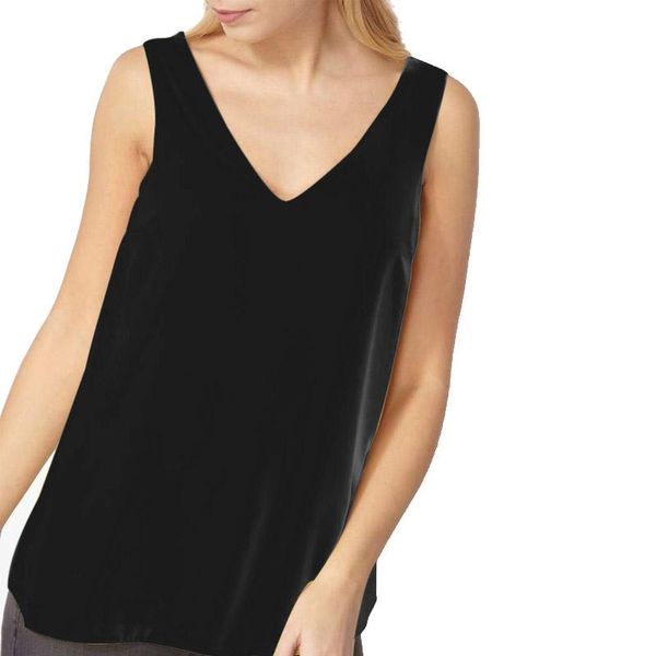 

summer arrival chiffon t shirt sleeveless v-neck 6xl t-shirt plus size 5xl xxxxl casual tshirrt shirts women women's, White