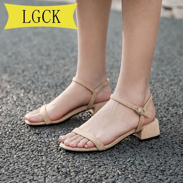 

dress shoes plus size 34-43 summer women sandals comforty med heel rome fashion solid buckle simplicity non-slip casual sandal, Black
