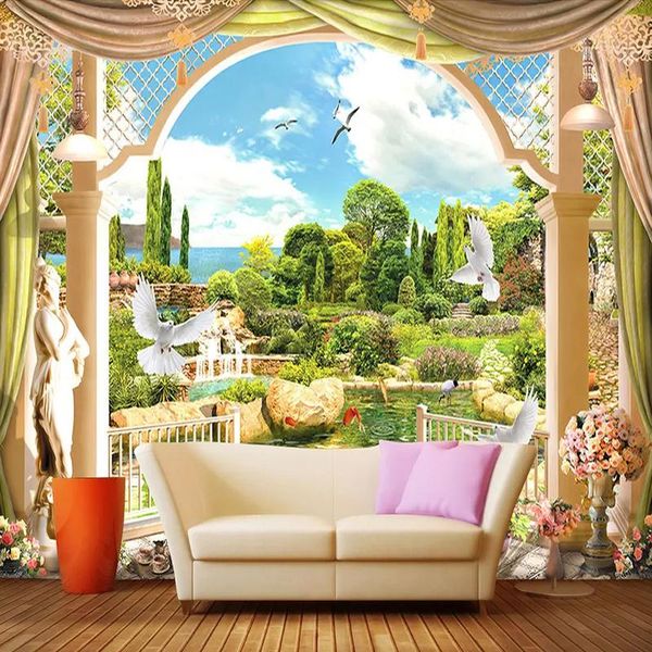 

wallpapers drop custom po wall paper room 3d murals wallpaper stereoscopic roman column home decor painting