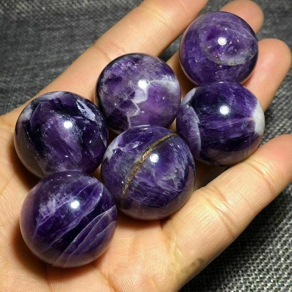 

novelty items natural dreamy amethyst sphere quartz crystal ball reiki healing 5pcs