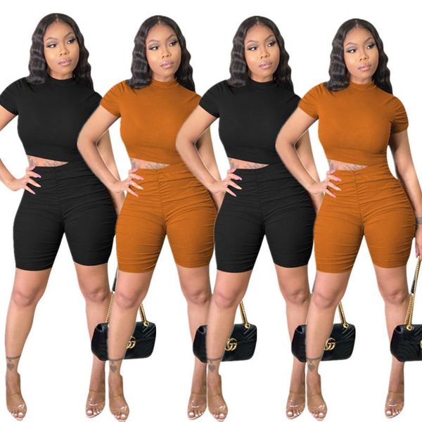 

cross-border foreign trade pit strip fold solid color sports casual fashion loose women's two-piece suit tracksuits, Gray