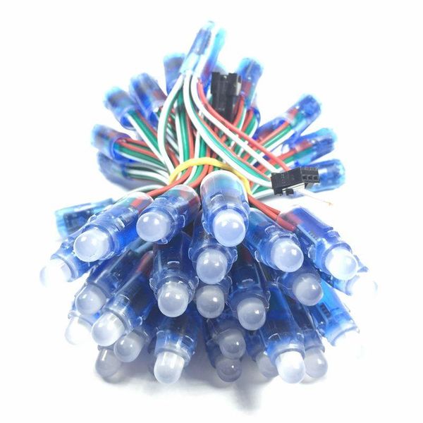 

50pcs/lot dc5v/12v ws2811 led pixel module 12mm rgb full color chirstmas string waterproof with 3pin jst connectors modules