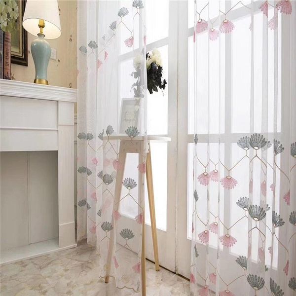 

curtain & drapes cartoon kids girls cortinas cute sell pattern for bedroom embroidery mesh fabric white living room tulle de dormitorio