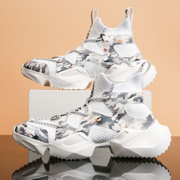 

summer high sock sneakers men outdoor walking sports trainers soft comfortable thick bottom dad shoes zapatillas hombre