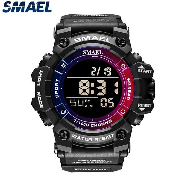 

wristwatches smael brand men watch original quartz waterproof fashion calendar week alarm sports wrist digital relogio masculino, Slivery;brown