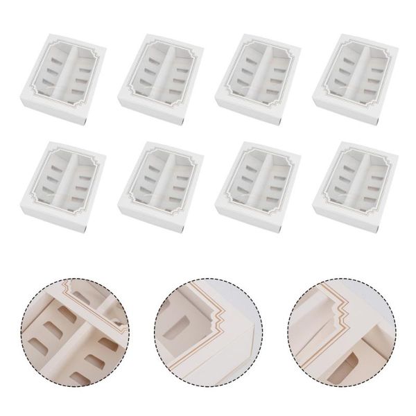 

12pcs baking box paper macaron cake dessert packing with clear window gift wrap