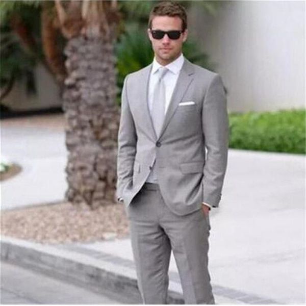 

men's suits & blazers light grey business men 2 pieces(jacket pant tie) slim fit blazer formal prom terno clothes fashion, White;black
