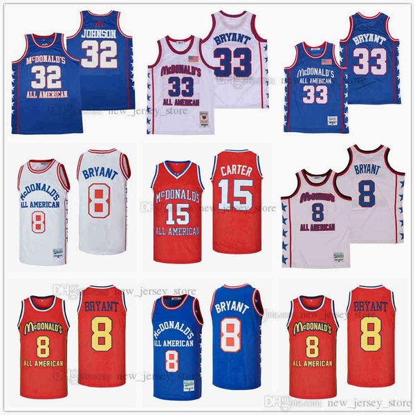 Film 32 Johnson McDonalds McDonald's 8 # 33 Basketbol Jersey HS Tüm Amerikan Özel DIY Tasarım Dikişli Kolej Basketbol Formaları