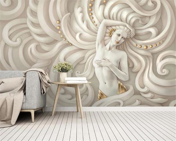 

wallpapers custom character 3d wallpaper relief beautiful sculpture angel woman background wall hd