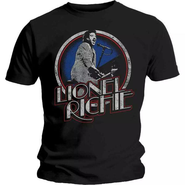 

lionel richie live authorized men t-shirt, White;black