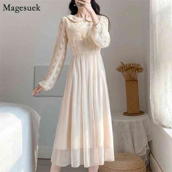 

vintage puff sleeve party dress women elegant fashion mesh long summer casual solid female es femme robe 12913 210512, Black;gray