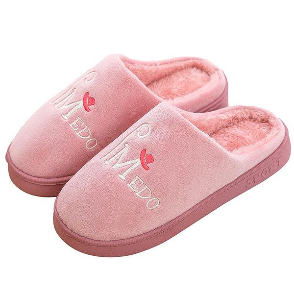 

cotton slippers warm home female autumn male indoor non-slip wear-resistant, Black