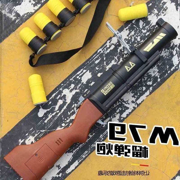 

0135m79 launcher howitzer model boy missile soft gun children launch rockets eat chicken toys