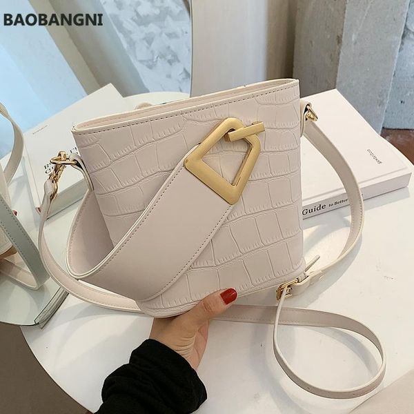 

evening bags stone pattern tote bucket bag fashion pu leather women's designer handbag travel shoulder messenger