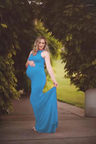 

maternity pography props pregnancy clothes maxi dress cotton for props1, White