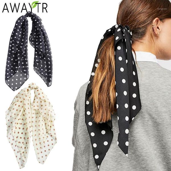 

fashion hair scarf scrunchies ponytail dot print ribbon rope ties bow hairbands retro women accessories1